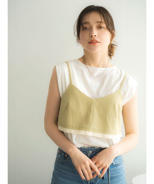 Ungrid（アングリッド）の「カットオフデザインビスチェ（キャミソール・レディース・チャコールグレー/グリーン系その他・FREE）」の2枚目の写真