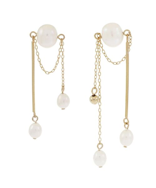 LAGUNAMOON（ラグナムーン）の「LADY淡水パールアシンメトリーピアス（ピアス（両耳用）・レディース・アイボリー・FREE）」の2枚目の写真