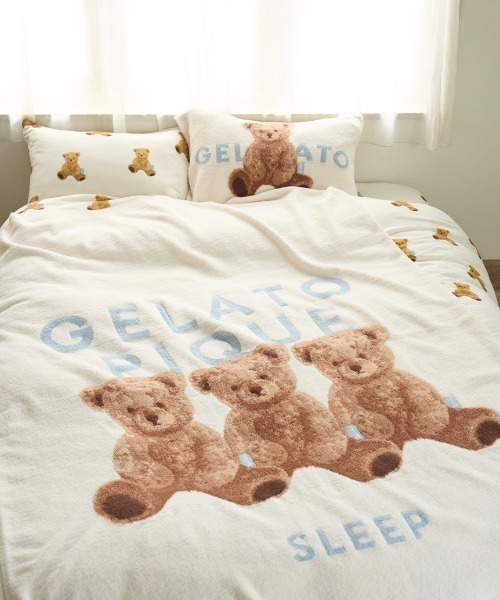 gelato pique Sleep（ジェラートピケスリープ）の「【Sleep】ベアジャガード マルチカバー（寝具・レディース・ピンク/オフホワイト・FREE）」の3枚目の写真