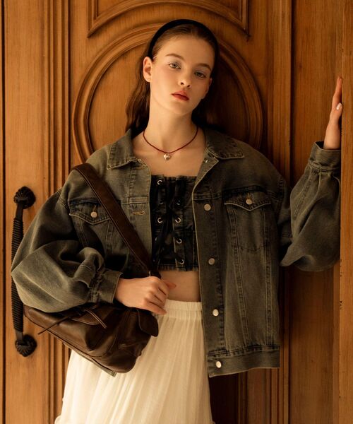 MAJESTIC LEGON（マジェスティックレゴン）の「オーバーサイズデニムジャケット（デニムジャケット・レディース・ブルー/グレー・MEDIUM）」の7枚目の写真