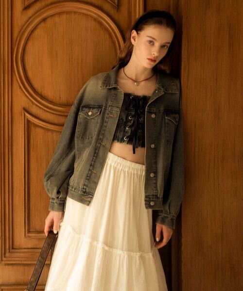 MAJESTIC LEGON（マジェスティックレゴン）の「オーバーサイズデニムジャケット（デニムジャケット・レディース・ブルー/グレー・MEDIUM）」の8枚目の写真