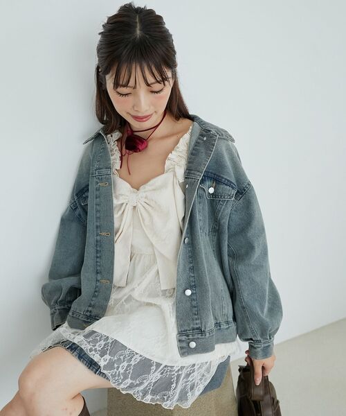 MAJESTIC LEGON（マジェスティックレゴン）の「オーバーサイズデニムジャケット（デニムジャケット・レディース・ブルー/グレー・MEDIUM）」の10枚目の写真