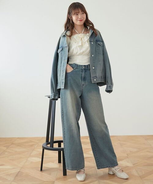 MAJESTIC LEGON（マジェスティックレゴン）の「オーバーサイズデニムジャケット（デニムジャケット・レディース・ブルー/グレー・MEDIUM）」の13枚目の写真