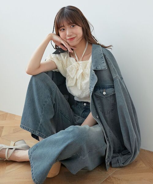 MAJESTIC LEGON（マジェスティックレゴン）の「オーバーサイズデニムジャケット（デニムジャケット・レディース・ブルー/グレー・MEDIUM）」の17枚目の写真