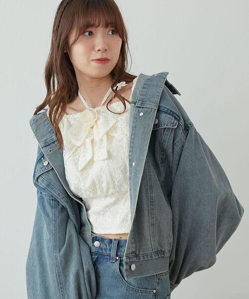 MAJESTIC LEGON（マジェスティックレゴン）の「オーバーサイズデニムジャケット（デニムジャケット・レディース・ブルー/グレー・MEDIUM）」の19枚目の写真