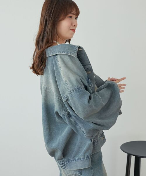 MAJESTIC LEGON（マジェスティックレゴン）の「オーバーサイズデニムジャケット（デニムジャケット・レディース・ブルー/グレー・MEDIUM）」の20枚目の写真