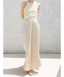 satin loose skirt