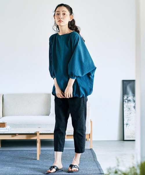 and myera(アンド マイラ)の「and myera シアサッカーのワイドトップス(その他トップス・レディース・ブルーグリーン・MEDIUM/LARGE/SMALL/X-LARGE)」の5枚目の写真