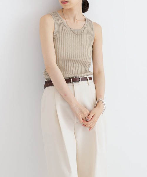 URBAN RESEARCH(アーバンリサーチ)の「ハイゲージラメタンクトップ(タンクトップ・レディース・ブルー/ブラック/ベージュ・FREE)」の6枚目の写真