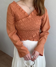 クロスシャーリングトップス