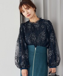 mysty woman | フローラルレース刺繍ロングスリーブブラウス 137062(シャツ/ブラウス)