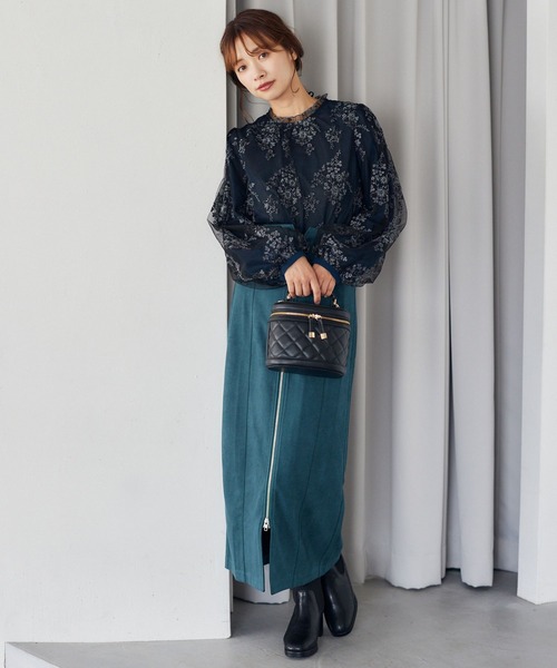 セール】フローラルレース刺繍ロングスリーブブラウス 137062