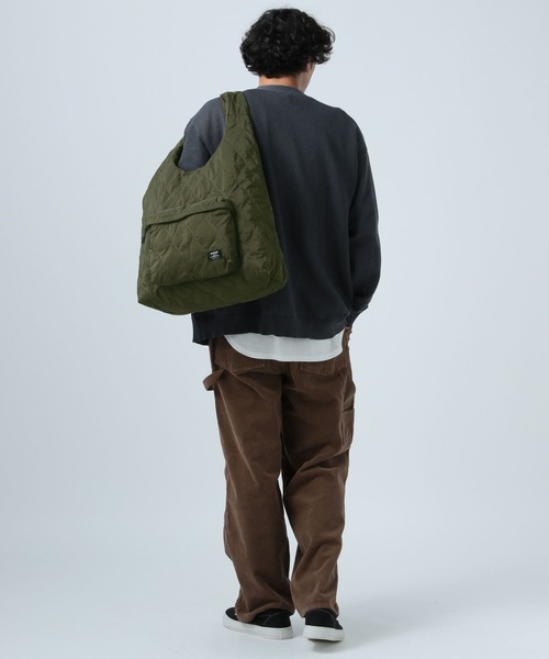 BAYFLOW（ベイフロー）の「キルティングショッパートートバッグ（トートバッグ・メンズ・ブラック/カーキ・FREE）」の6枚目の写真