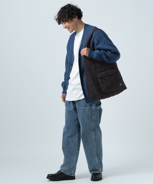 BAYFLOW（ベイフロー）の「キルティングショッパートートバッグ（トートバッグ・メンズ・ブラック/カーキ・FREE）」の5枚目の写真