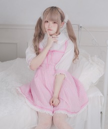 cotton lace gingham onepiece / コットンレースギンガムワンピース