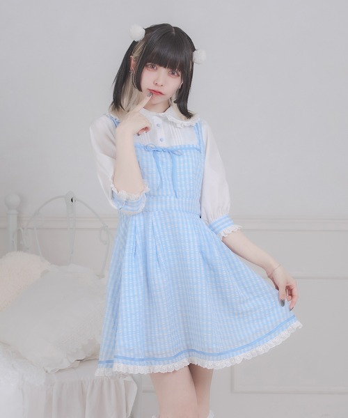 favclo.（ファブクロ）の「cotton lace gingham onepiece