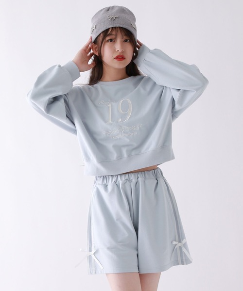 repipi armario（レピピ アルマリオ）の「☆セットアイテム☆ラインリボンセットアップ（セットアップ・キッズ・サックスブルー/グレー/ピンク・MEDIUM/LARGE/SMALL）」の7枚目の写真