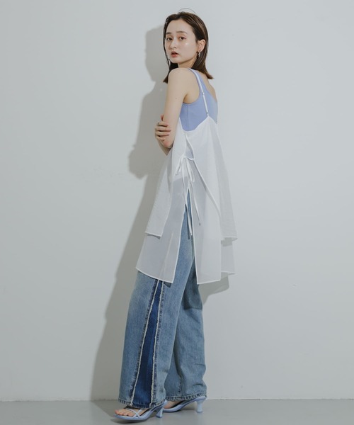 SENSE OF PLACE by URBAN RESEARCH（センスオブプレイスバイアーバンリサーチ）の「レイヤードシアーワンピース（ワンピース・レディース・ネイビー/ベージュ/オフホワイト・ONE）」の10枚目の写真