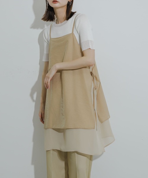 SENSE OF PLACE by URBAN RESEARCH（センスオブプレイスバイアーバンリサーチ）の「レイヤードシアーワンピース（ワンピース・レディース・ネイビー/ベージュ/オフホワイト・ONE）」の12枚目の写真