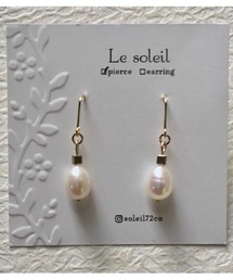 【Le soleil】淡水パールの小粒ピアス(MA)