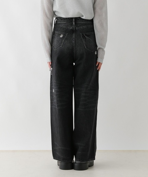 RAGEBLUE（レイジブルー）の「2size展開/フラワー刺繍ダメージワイドデニム（デニムパンツ・レディース・ブルー/ブラック・SMALL/MEDIUM）」の14枚目の写真