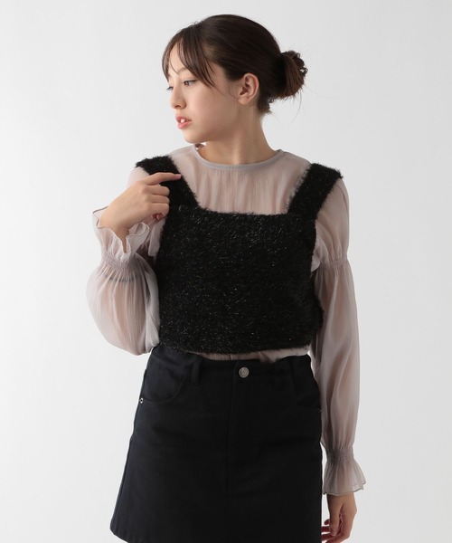 GLOBAL WORK（グローバルワーク）の「ビスチェセットシアープルオーバー/AND YUA ANY/137658（シャツ/ブラウス・キッズ・ブラック/グレー・150cm/160cm）」の2枚目の写真