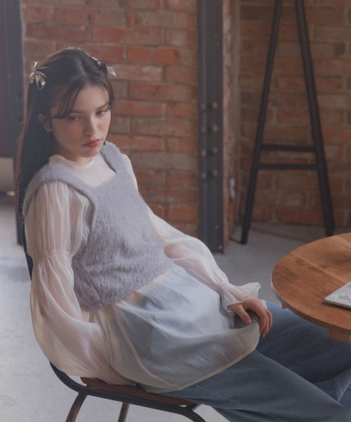 GLOBAL WORK（グローバルワーク）の「ビスチェセットシアープルオーバー/AND YUA ANY/137658（シャツ/ブラウス・キッズ・ブラック/グレー・150cm/160cm）」の21枚目の写真