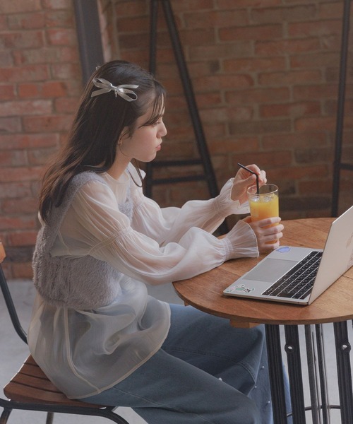 GLOBAL WORK（グローバルワーク）の「ビスチェセットシアープルオーバー/AND YUA ANY/137658（シャツ/ブラウス・キッズ・ブラック/グレー・150cm/160cm）」の19枚目の写真