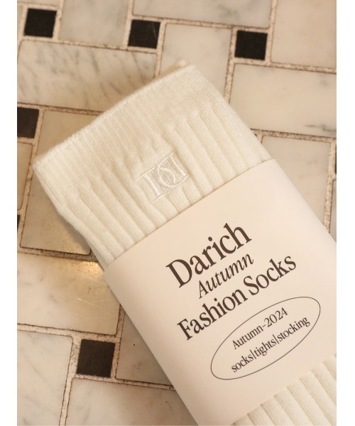 ダーリッチ  DDロゴニーハイソックス  ホワイト Darich（ダーリッチ）の「DDロゴニーハイソックス（ソックス