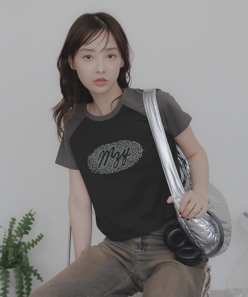 MAZZZZY(マジ―)の「MAZZZZY/ラグランストーンT(Tシャツ/カットソー・レディース・チャコール/ブラック・FREE)」の10枚目の写真