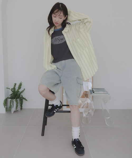 MAZZZZY(マジ―)の「MAZZZZY/ラグランストーンT(Tシャツ/カットソー・レディース・チャコール/ブラック・FREE)」の3枚目の写真