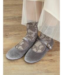 花柄ジャカードソックス