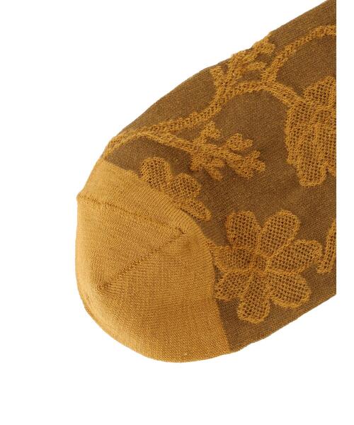 Samansa Mos2（サマンサ モスモス）の「花柄ジャカードソックス（ソックス/靴下・レディース・チャコールグレー/ベージュ/マスタード・F）」の13枚目の写真