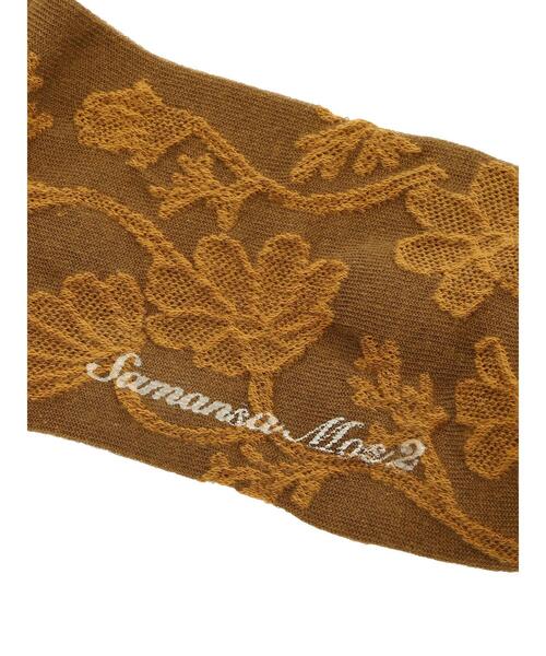 Samansa Mos2（サマンサ モスモス）の「花柄ジャカードソックス（ソックス/靴下・レディース・チャコールグレー/ベージュ/マスタード・F）」の14枚目の写真