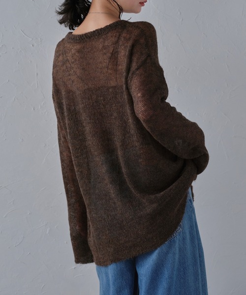 r.（アールドット）の「シアーモヘアプルオーバー（ニット/セーター・レディース・アイボリー/ブラック/カーキ/ダークブラウン/ピンク/グレー/ブルー・FREE）」の8枚目の写真