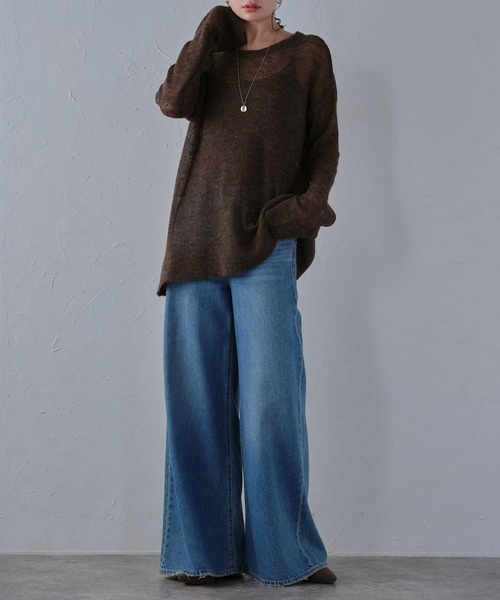 r.（アールドット）の「シアーモヘアプルオーバー（ニット/セーター・レディース・アイボリー/ブラック/カーキ/ダークブラウン/ピンク/グレー/ブルー・FREE）」の9枚目の写真