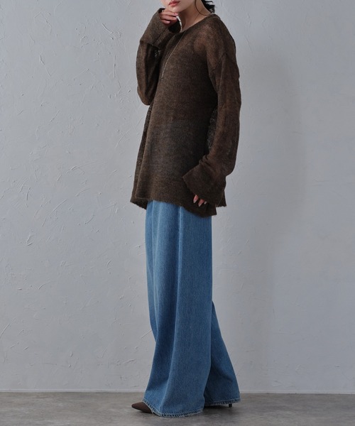 r.（アールドット）の「シアーモヘアプルオーバー（ニット/セーター・レディース・アイボリー/ブラック/カーキ/ダークブラウン/ピンク/グレー/ブルー・FREE）」の10枚目の写真