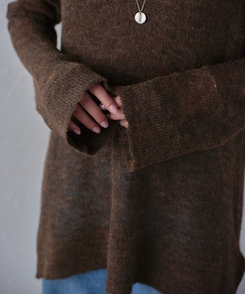 r.（アールドット）の「シアーモヘアプルオーバー（ニット/セーター・レディース・アイボリー/ブラック/カーキ/ダークブラウン/ピンク/グレー/ブルー・FREE）」の14枚目の写真