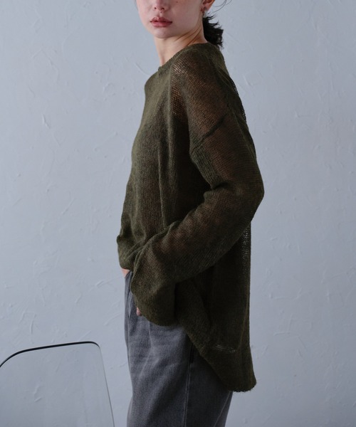 r.（アールドット）の「シアーモヘアプルオーバー（ニット/セーター・レディース・アイボリー/ブラック/カーキ/ダークブラウン/ピンク/グレー/ブルー・FREE）」の17枚目の写真