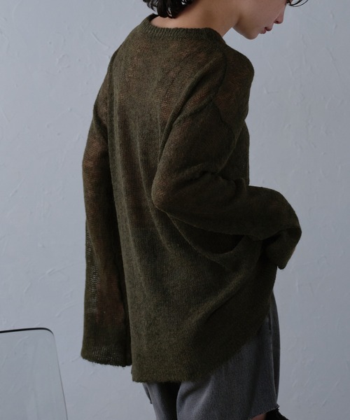 r.（アールドット）の「シアーモヘアプルオーバー（ニット/セーター・レディース・アイボリー/ブラック/カーキ/ダークブラウン/ピンク/グレー/ブルー・FREE）」の18枚目の写真