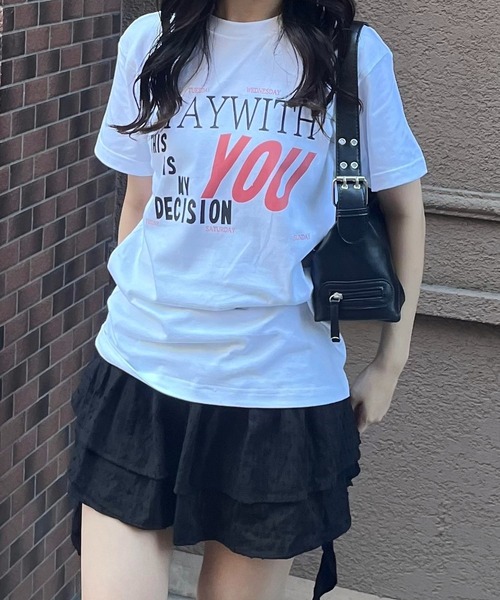 fiere(フィエール)の「アメリカン英字プリント半袖Tシャツ(Tシャツ/カットソー・レディース・ホワイト・MEDIUM/SMALL/LARGE)」の4枚目の写真