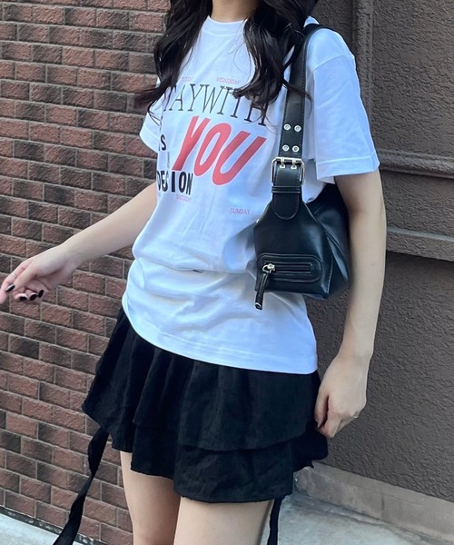 fiere(フィエール)の「アメリカン英字プリント半袖Tシャツ(Tシャツ/カットソー・レディース・ホワイト・MEDIUM/SMALL/LARGE)」の5枚目の写真