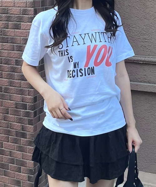 fiere(フィエール)の「アメリカン英字プリント半袖Tシャツ(Tシャツ/カットソー・レディース・ホワイト・MEDIUM/SMALL/LARGE)」の7枚目の写真