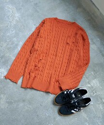 ニット/セーター（オレンジ/橙色系・その他総柄）ファッション通販