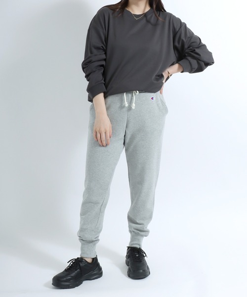 Champion（チャンピオン）の「Champion（チャンピオン）ブランドロゴワンポイント刺繍スウェットジョガーパンツ レディース（スウェットパンツ・レディース・ブラック/グレー/ネイビー/ピンクベージュ/ブラウン・S/XL/L/M）」の21枚目の写真