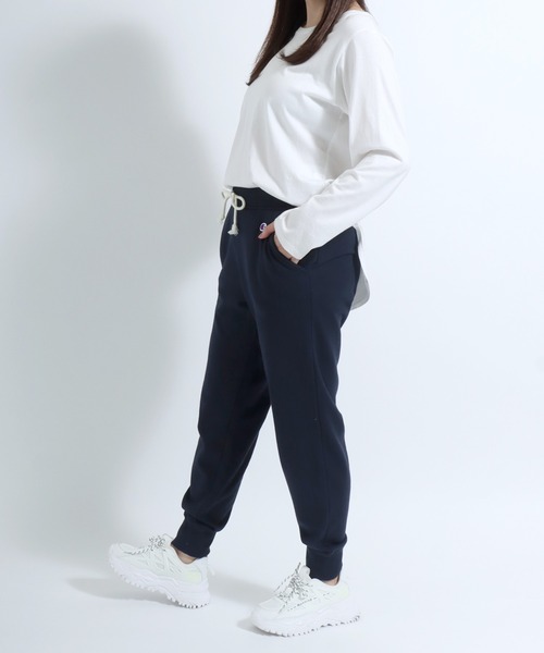 Champion（チャンピオン）の「Champion（チャンピオン）ブランドロゴワンポイント刺繍スウェットジョガーパンツ レディース（スウェットパンツ・レディース・ブラック/グレー/ネイビー/ピンクベージュ/ブラウン・S/XL/L/M）」の16枚目の写真