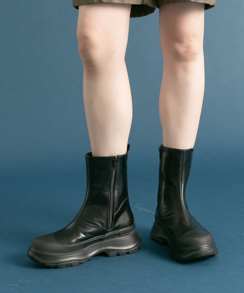 KBF（ケイビーエフ）の「スニーカーソールサイドゴアブーツ（ブーツ・レディース・カーキ/ブラック・36/37/38）」の4枚目の写真