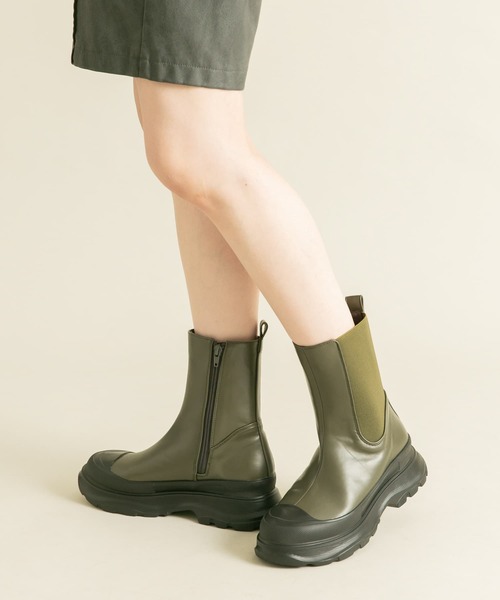 KBF（ケイビーエフ）の「スニーカーソールサイドゴアブーツ（ブーツ・レディース・カーキ/ブラック・36/37/38）」の17枚目の写真
