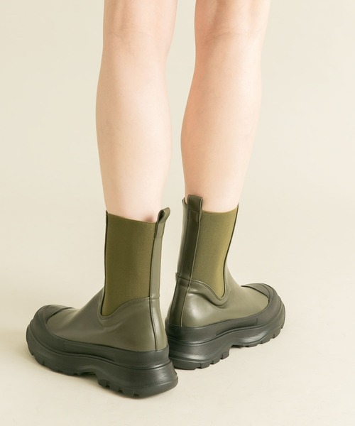 KBF（ケイビーエフ）の「スニーカーソールサイドゴアブーツ（ブーツ・レディース・カーキ/ブラック・36/37/38）」の19枚目の写真