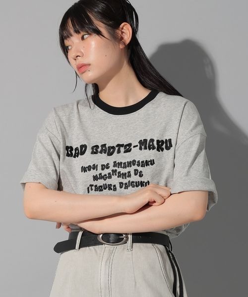 PAGEBOY(ページボーイ)の「PBLIM/バツマルリンガーTシャツ(Tシャツ/カットソー・レディース・グレー/オフホワイト・FREE)」の6枚目の写真